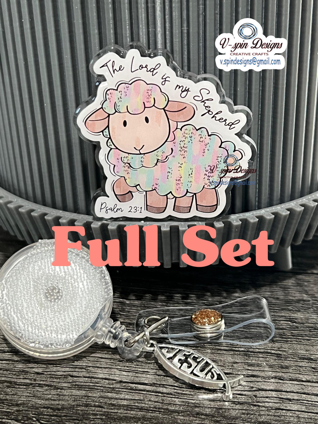 "The Lord Is My Shepherd" Badge Reel | Inspirational Retractable ID Holder