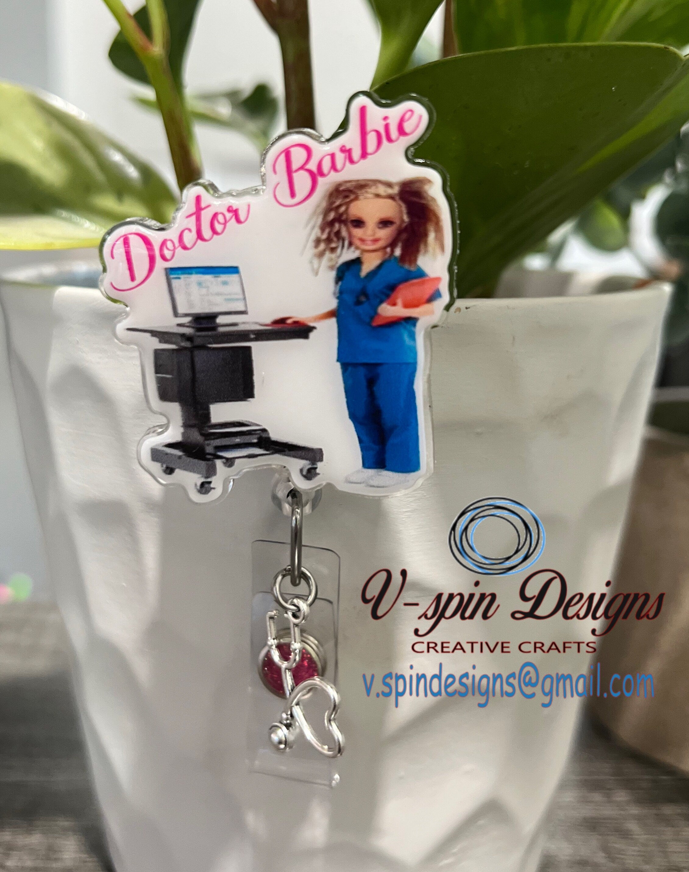 Doctor Badge Reel: Funny Acrylic Retractable ID Holder