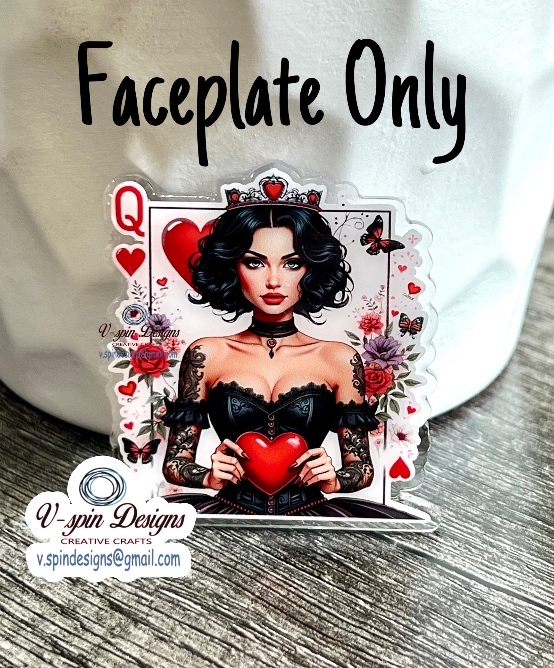 Queen of Hearts Badge Reel | Gothic Retractable Acrylic ID Holder