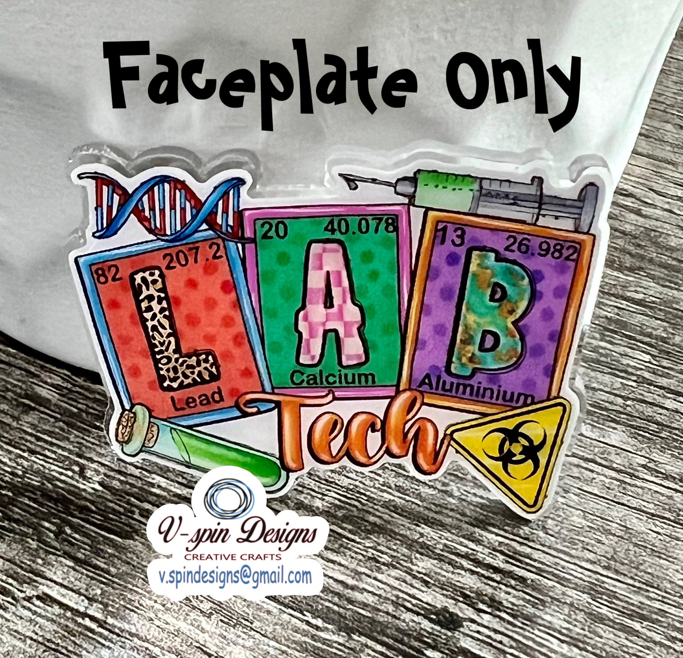 Lab Tech Badge Reel | Retractable Acrylic ID Holder for Laboratory Professionals