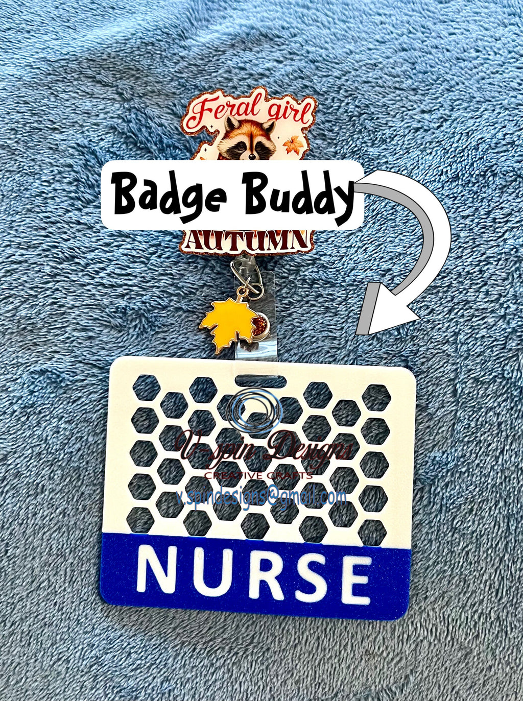 Personalized Nurse Badge Buddy: 3D Printed Honeycomb Design