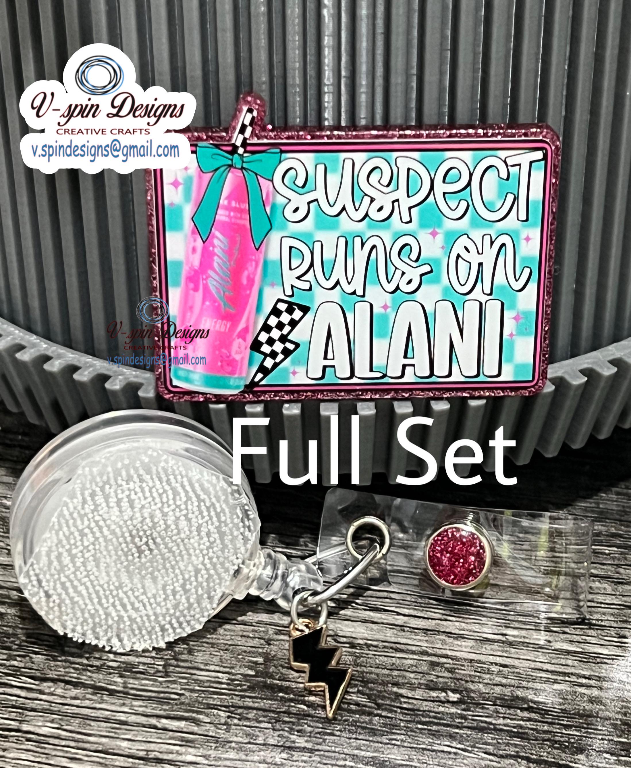 "Suspect Runs" Energy Drink Badge Reel | Funny Retractable Acrylic ID Holder
