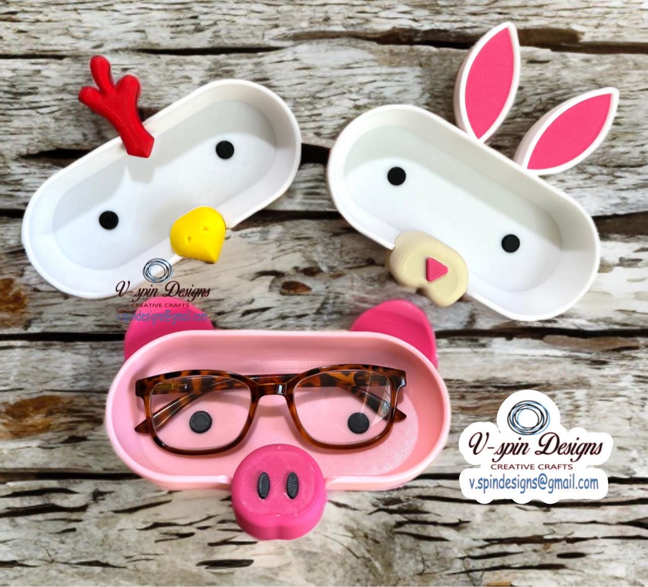 Funny Farm Animal Eyeglass Holder: 3D Printed Nick Knack Tray, Gifts for kids