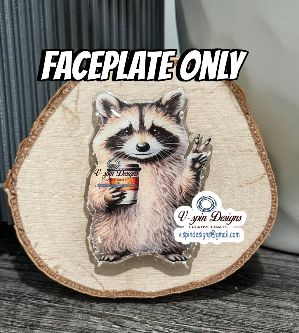 Funny Coffee and Peace Raccoon Badge reel/ID Holder card holder/nurse badge reels/teachers/racoon badge reels/gift for nurses