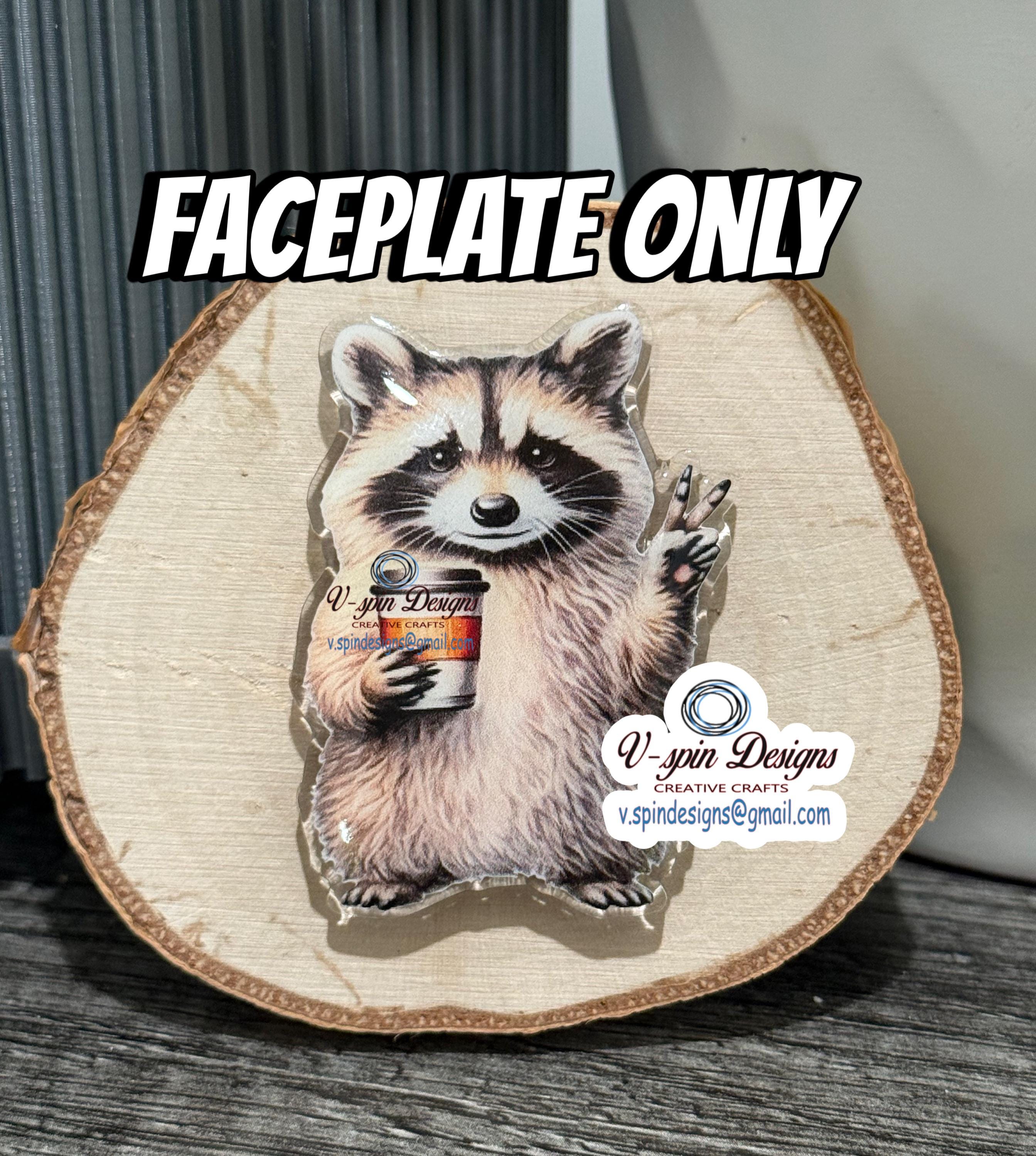 Funny Coffee and Peace Raccoon Badge reel/ID Holder card holder/nurse badge reels/teachers/racoon badge reels/gift for nurses