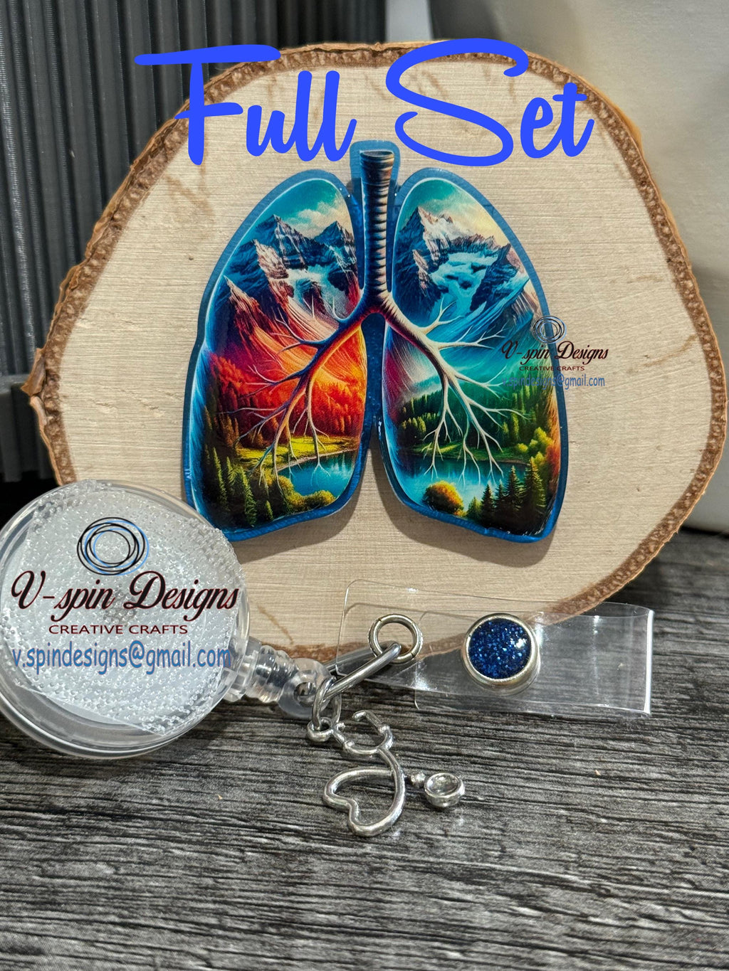 lungs badge reel/ID Holder card holder/nurse/respiratory/RT badge reels