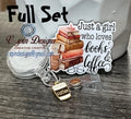 "Just a Girl Who Loves Books and Coffee" Badge Reel | Retractable Acrylic ID Holder