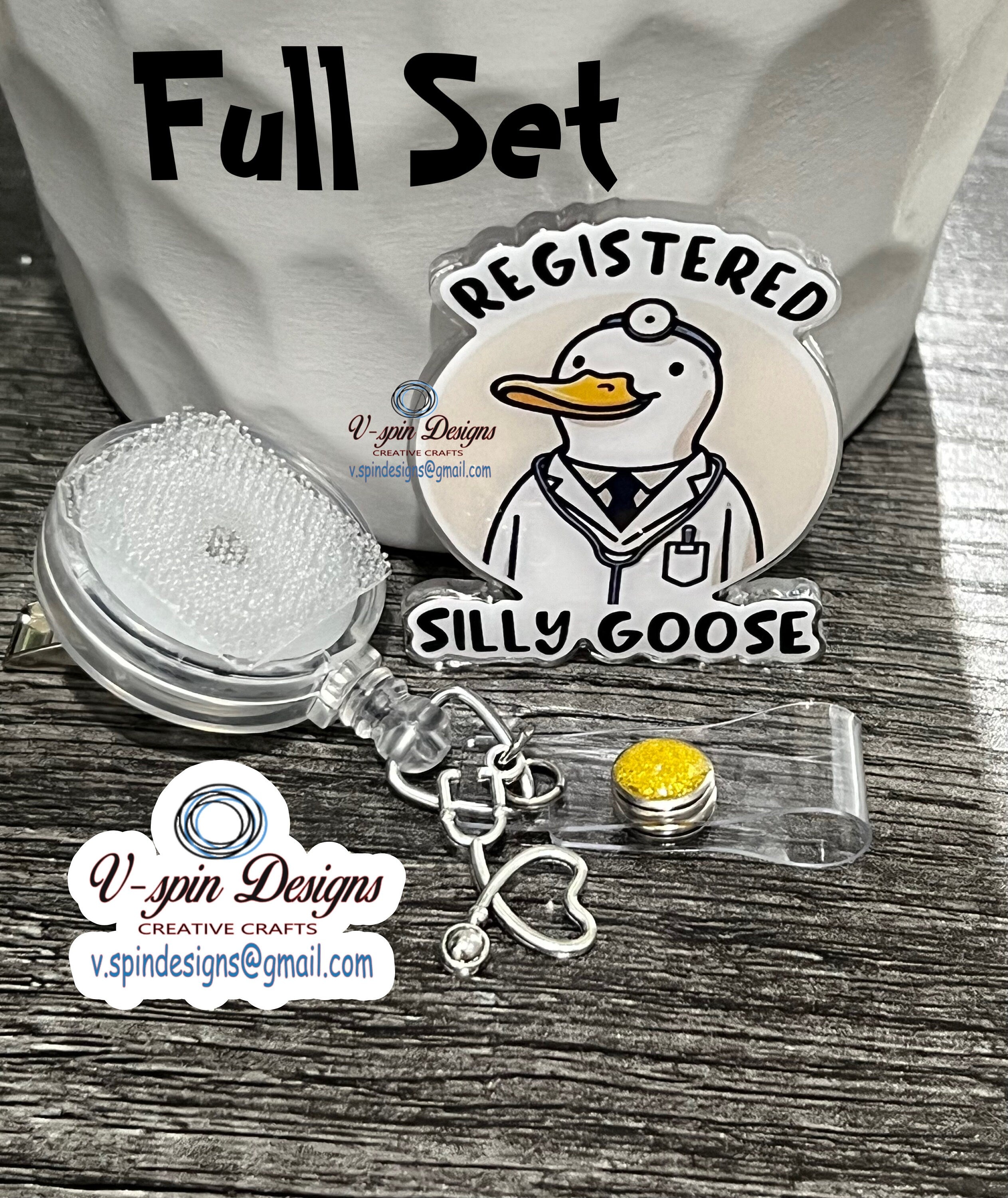 Registered Silly Goose Badge Reel: Funny Acrylic ID Holder