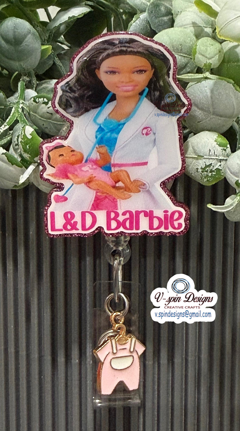 Labor & Delivery Nurse with Baby Badge Reel | Retractable Acrylic ID Holder