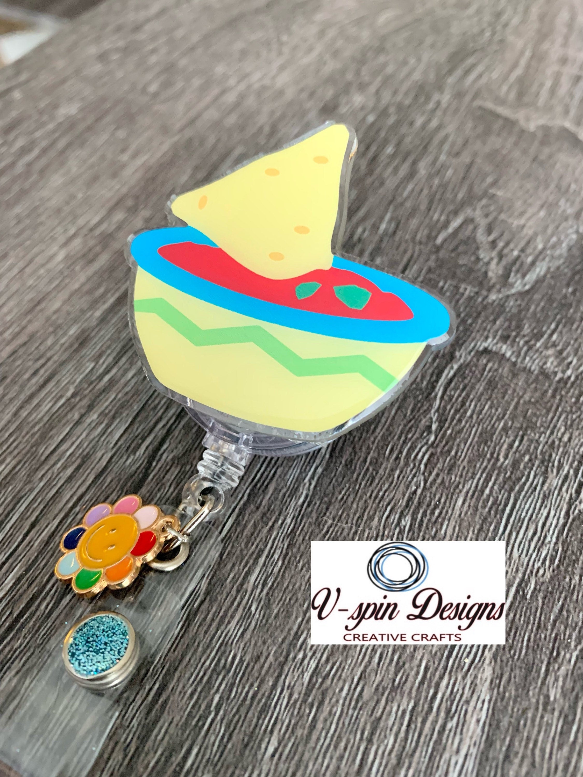 Salsa and Chip, retractable badge reel/ID holder/nurse/card holder/teachers/students