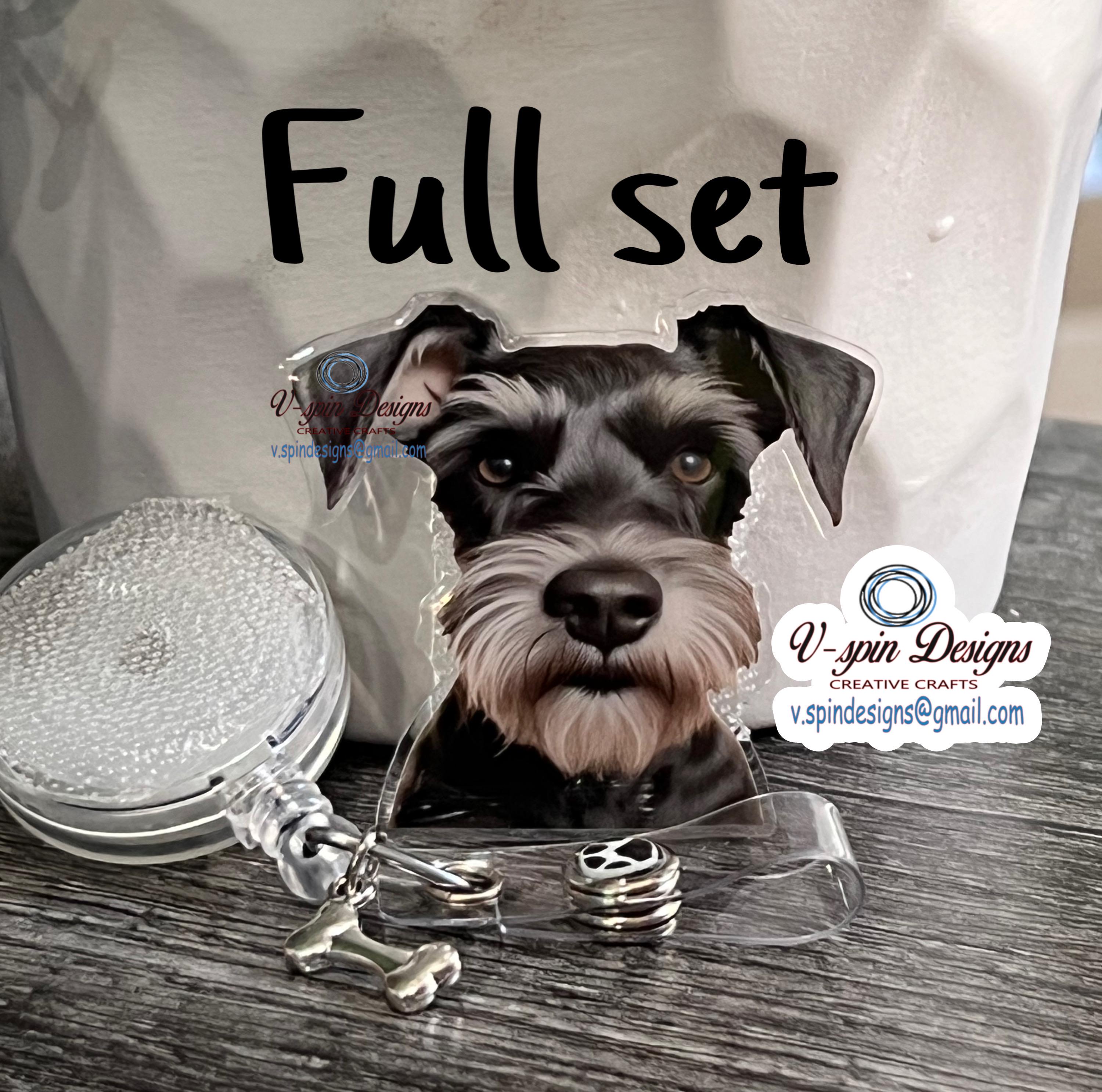 Schnauzer Badge Reel | Retractable Acrylic ID Holder for Dog Lovers