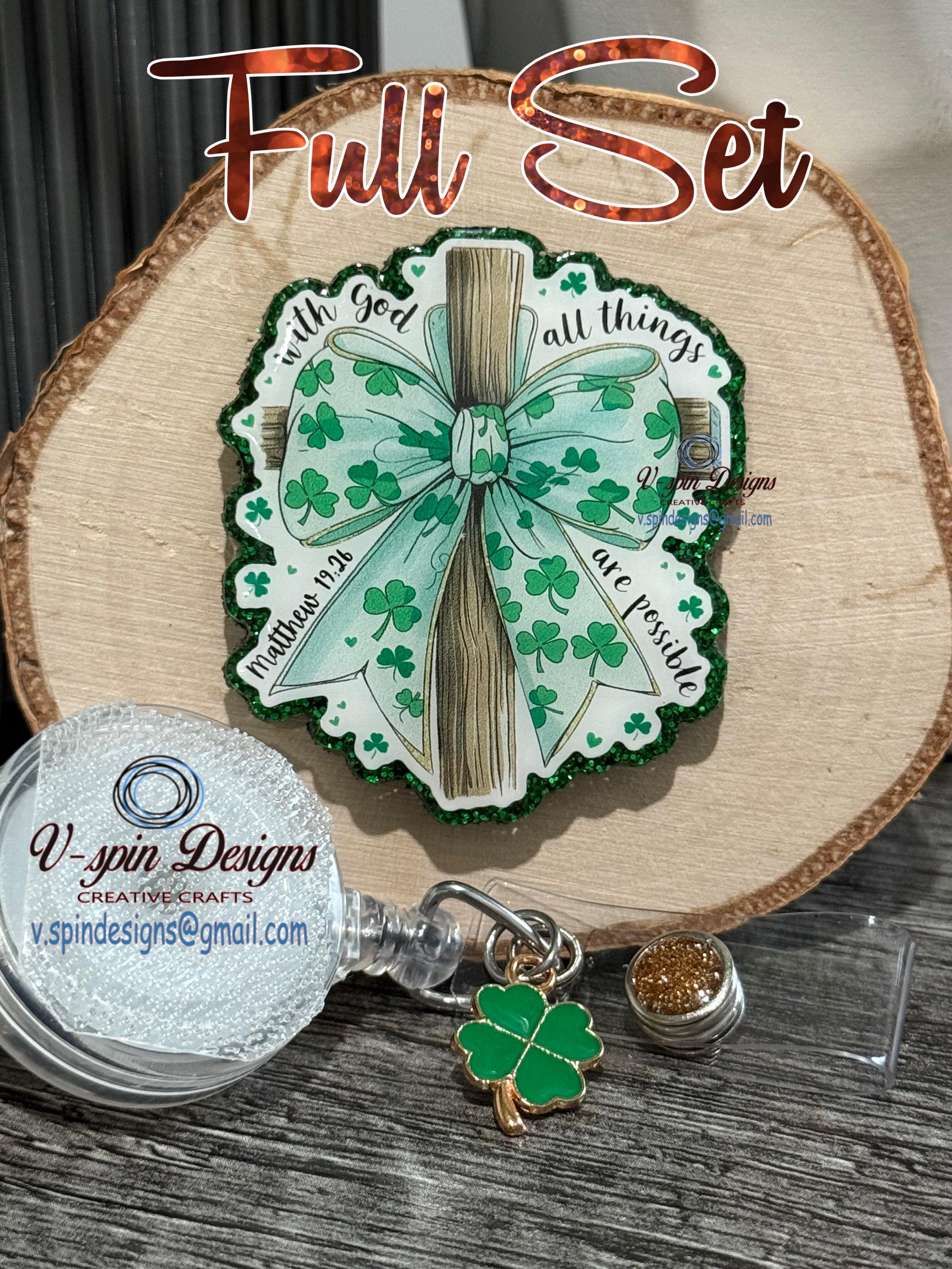 "With God All Things Are Possible" Badge Reel: Inspirational Acrylic ID Holder