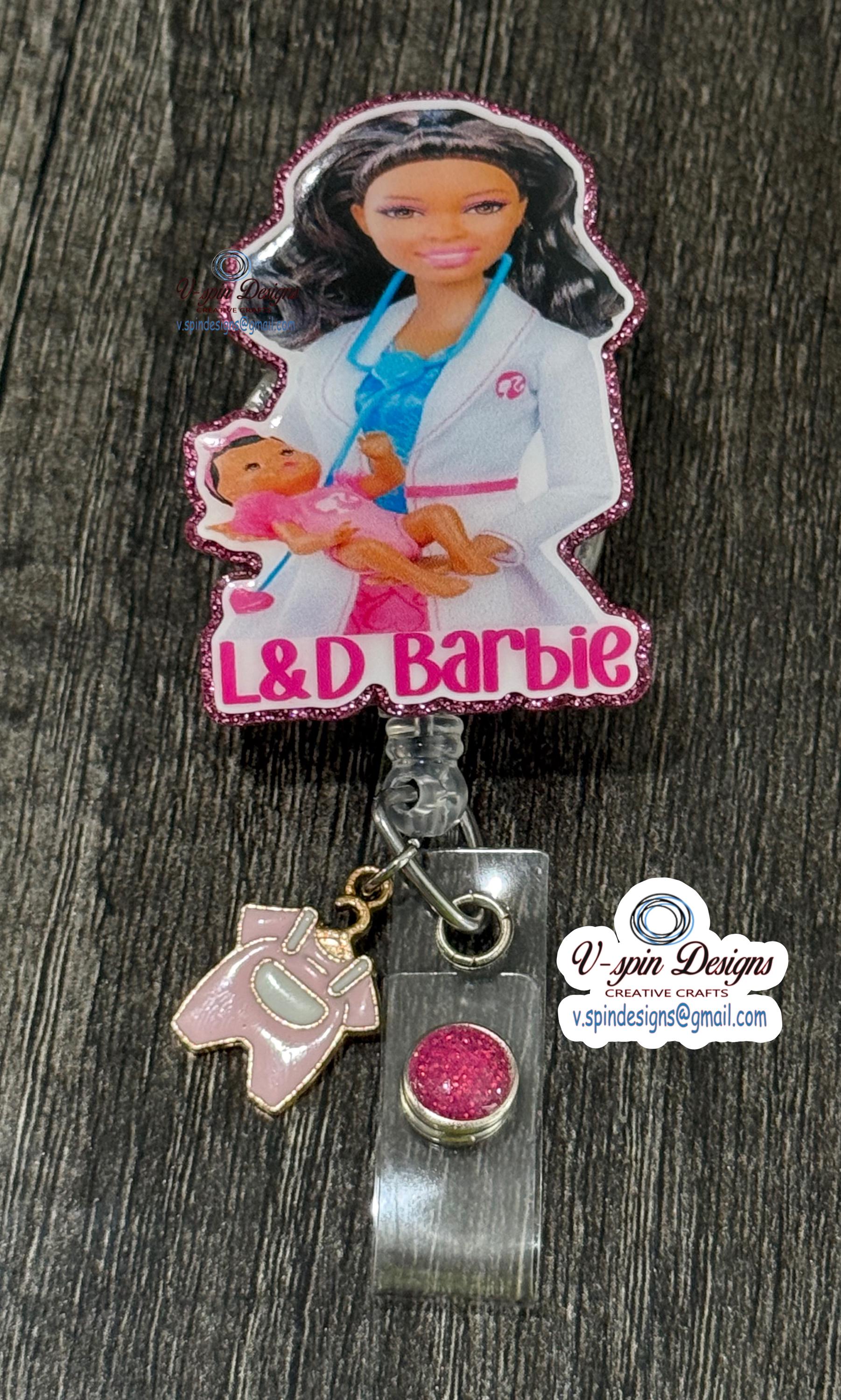 Labor & Delivery Nurse with Baby Badge Reel | Retractable Acrylic ID Holder