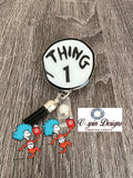 Thing 1 badge reel/ID Holder/nurses/teachers/students/reading badge reels