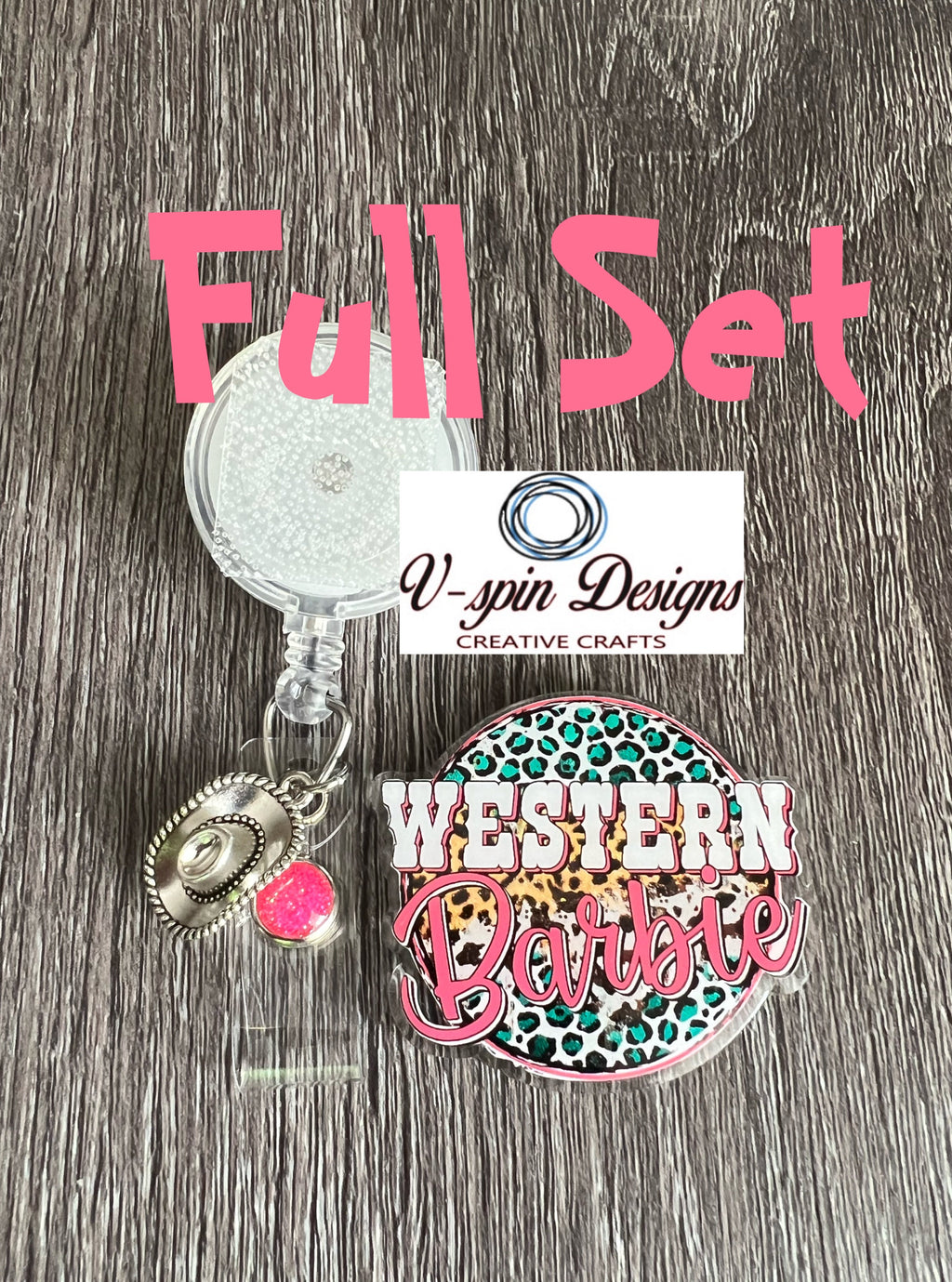 Western Cowgirl Badge Reel | Retractable Acrylic ID Holder