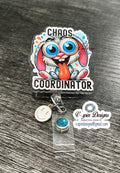 Chaos Coordinator Bunny Badge reel/ID Holder card holder/nurse/teachers/fun/silly