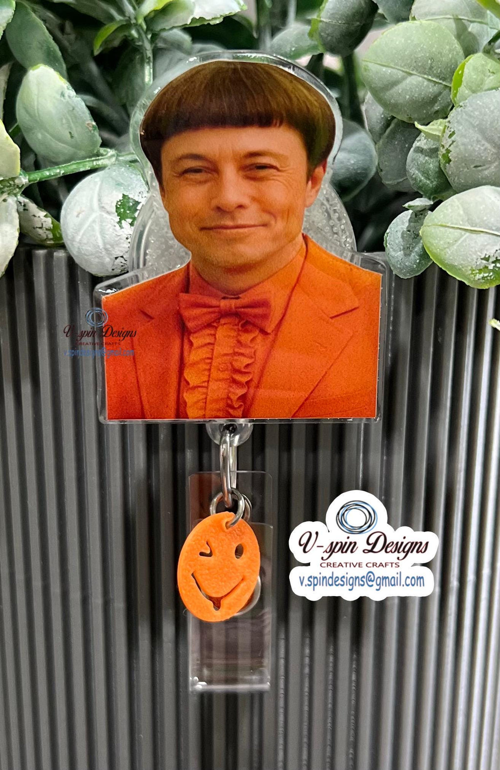 Funny Face Badge Reel: "Dumb or Dumber" Interchangeable Acrylic ID Holder