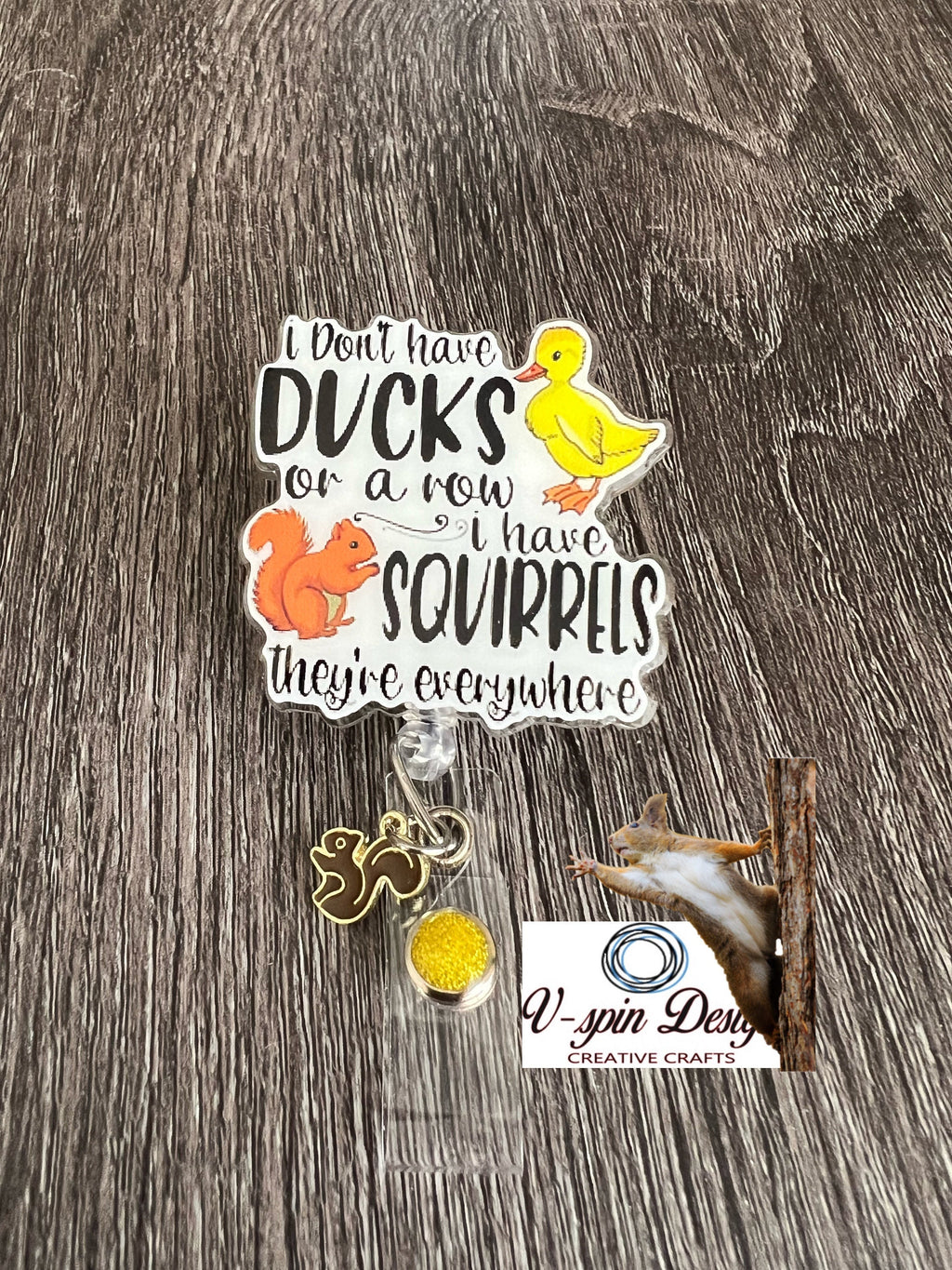 Ducks in a Row Badge reel/ID Holder card holder/nurse/teachers/funny duck badge reels