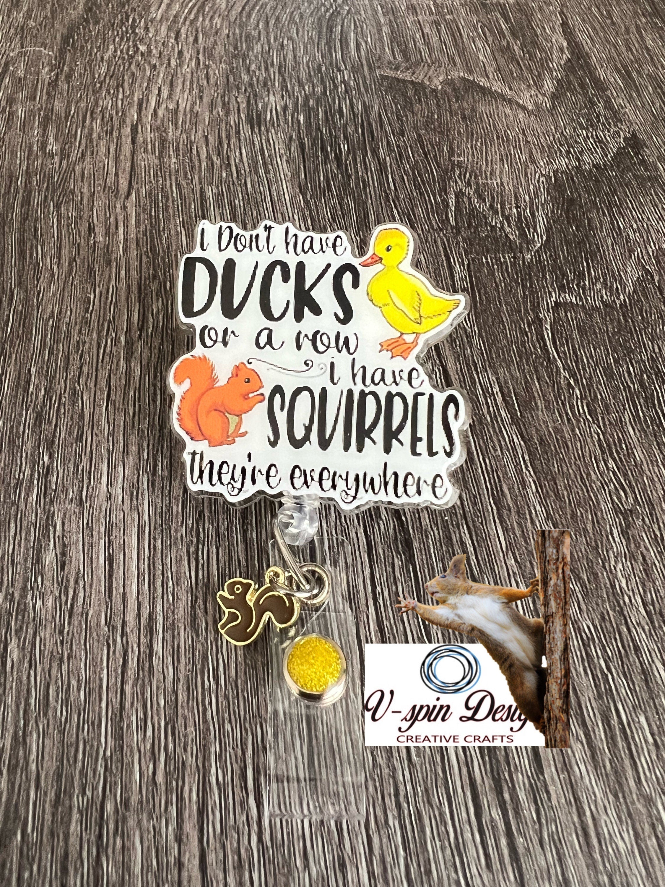 Ducks in a Row Badge reel/ID Holder card holder/nurse/teachers/funny duck badge reels