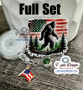 American Bigfoot Badge Reel: Patriotic Funny Acrylic ID Holder