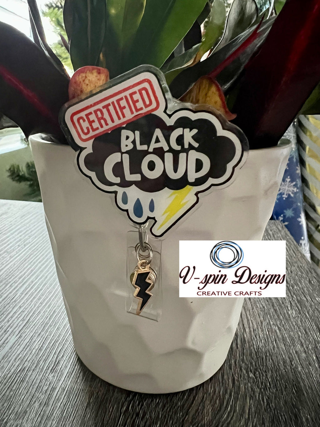 Funny “Certified Black Cloud” badge reel/ID Holder/nurses/teachers/funny badge reels