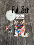 Patriotic German Shepherd Badge Reel | 4th of July Retractable ID Holder