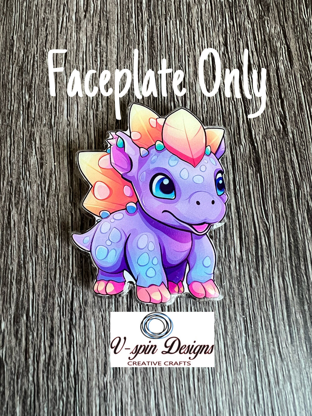 Cute Purple Dinosaur Retractable Badge Reel, ID Holder