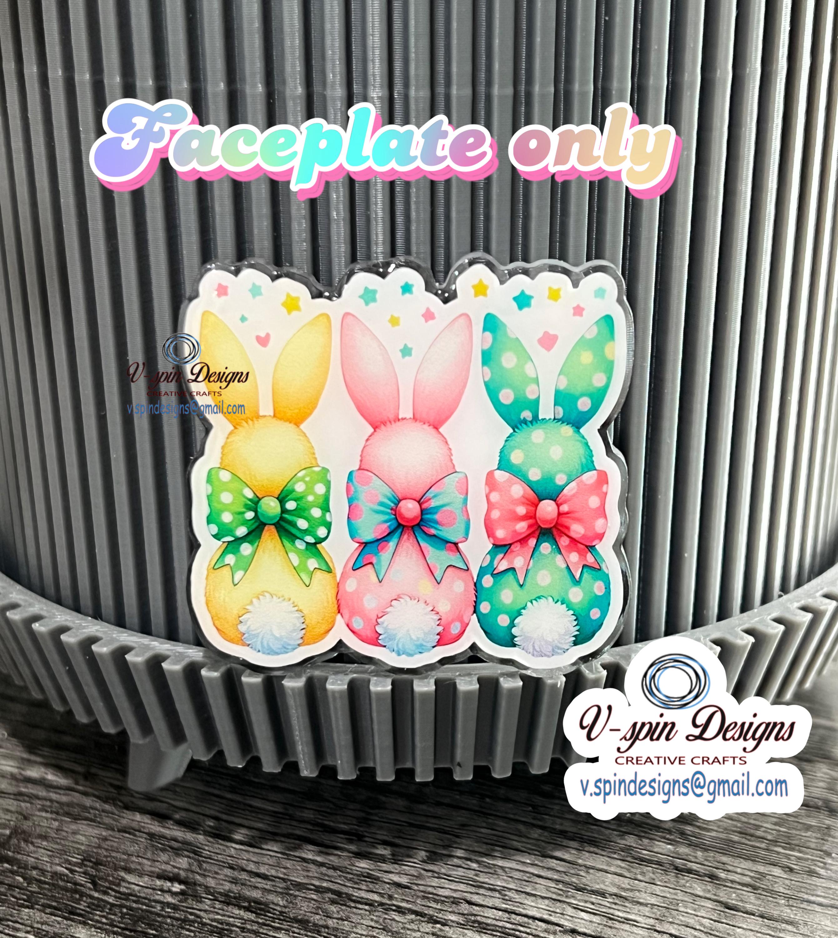 Easter Bunnies Badge Reel | Pastel Retractable Acrylic ID Holder