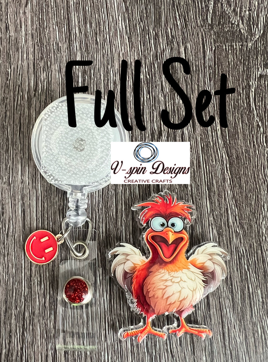 Funny Rooster Badge reel/ID Holder card holder/nurse/teachers/farm/silly