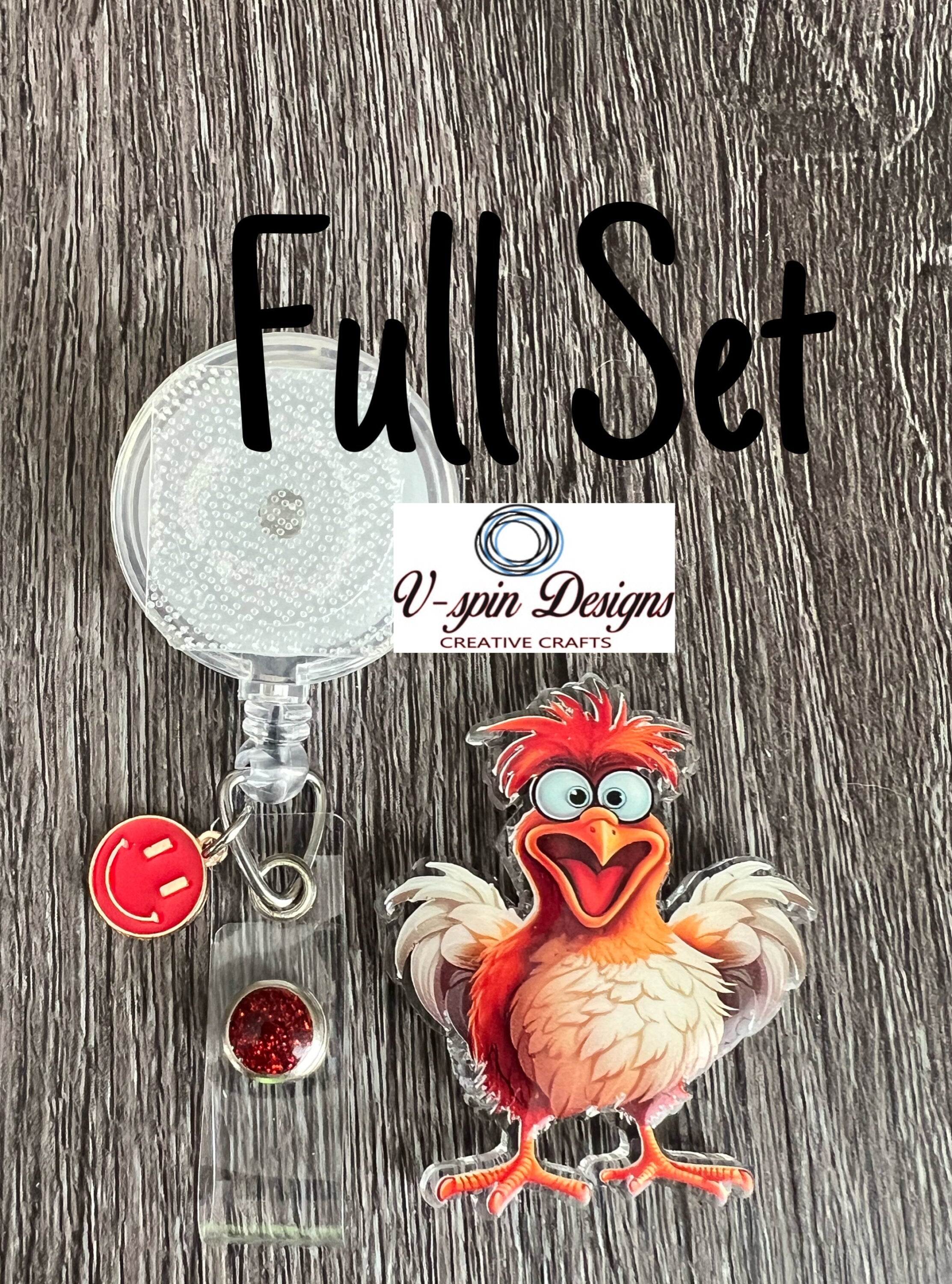 Funny Rooster Badge reel/ID Holder card holder/nurse/teachers/farm/silly