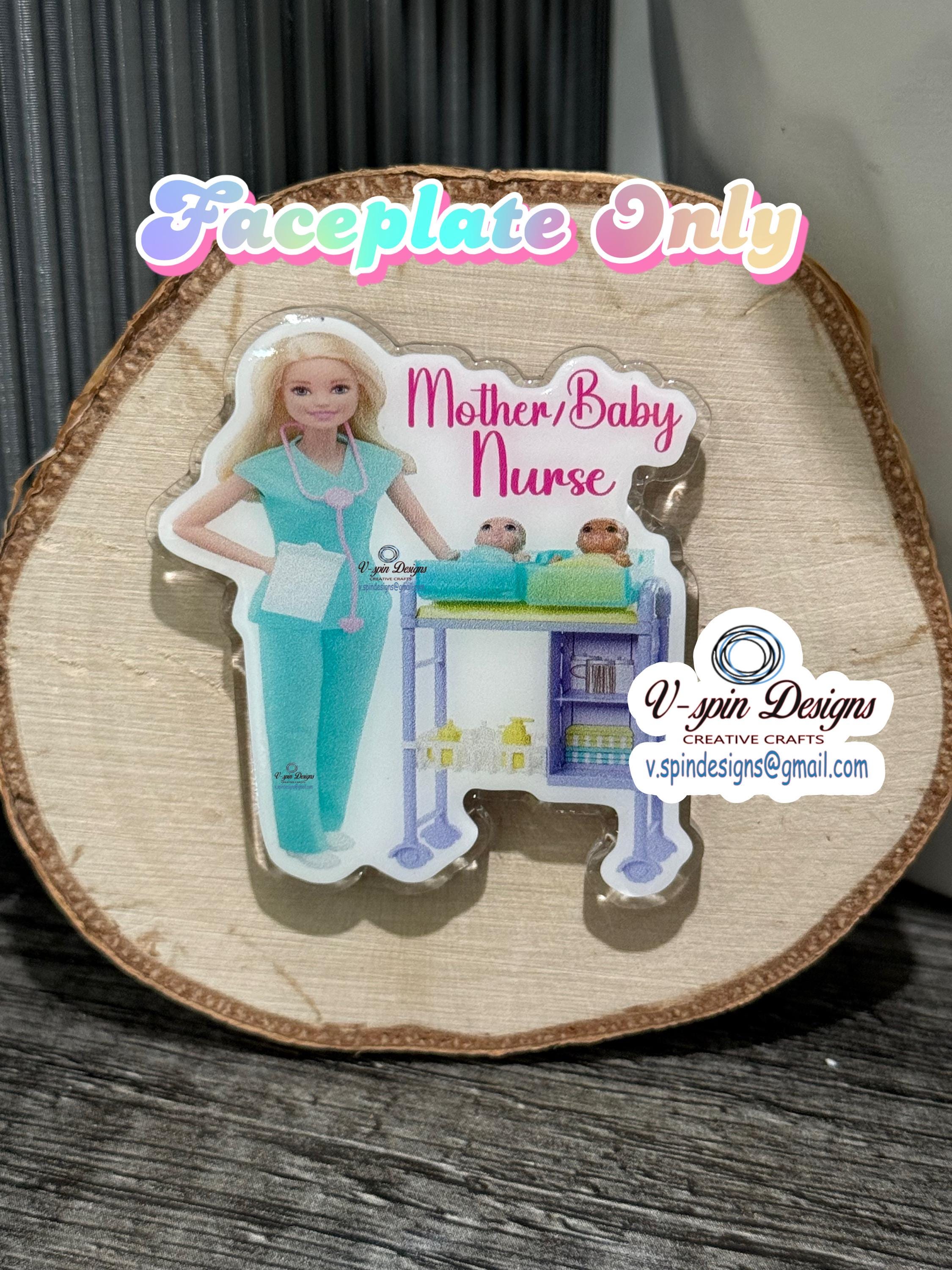 Mother/Baby Nurse Badge Reel | Retractable Acrylic ID Holder