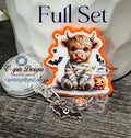 Highland Cow Mummy Badge Reel | Halloween Retractable Acrylic ID Holder