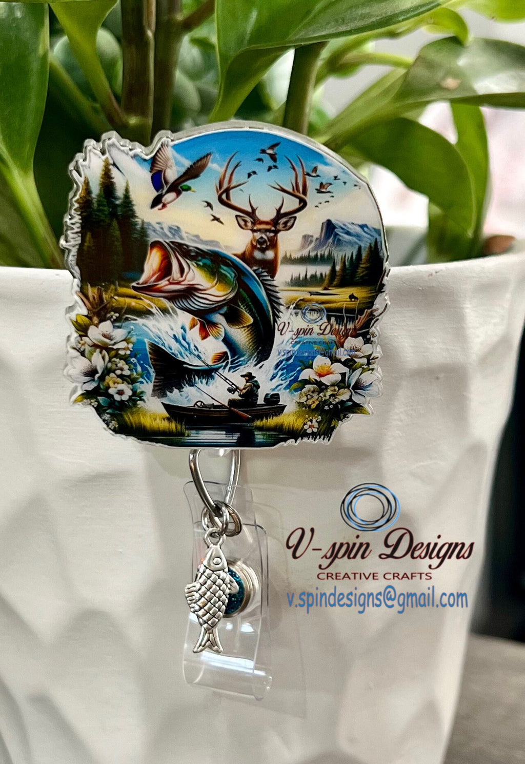 Outdoor Hunting badge reel/ID Holder/nurses/teachers/badge holder/ducks/fishing badge reels/deer badge reels