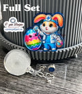 Easter Bunny Doctor & Nurse Badge Reel: Blue Acrylic Holiday ID Holder