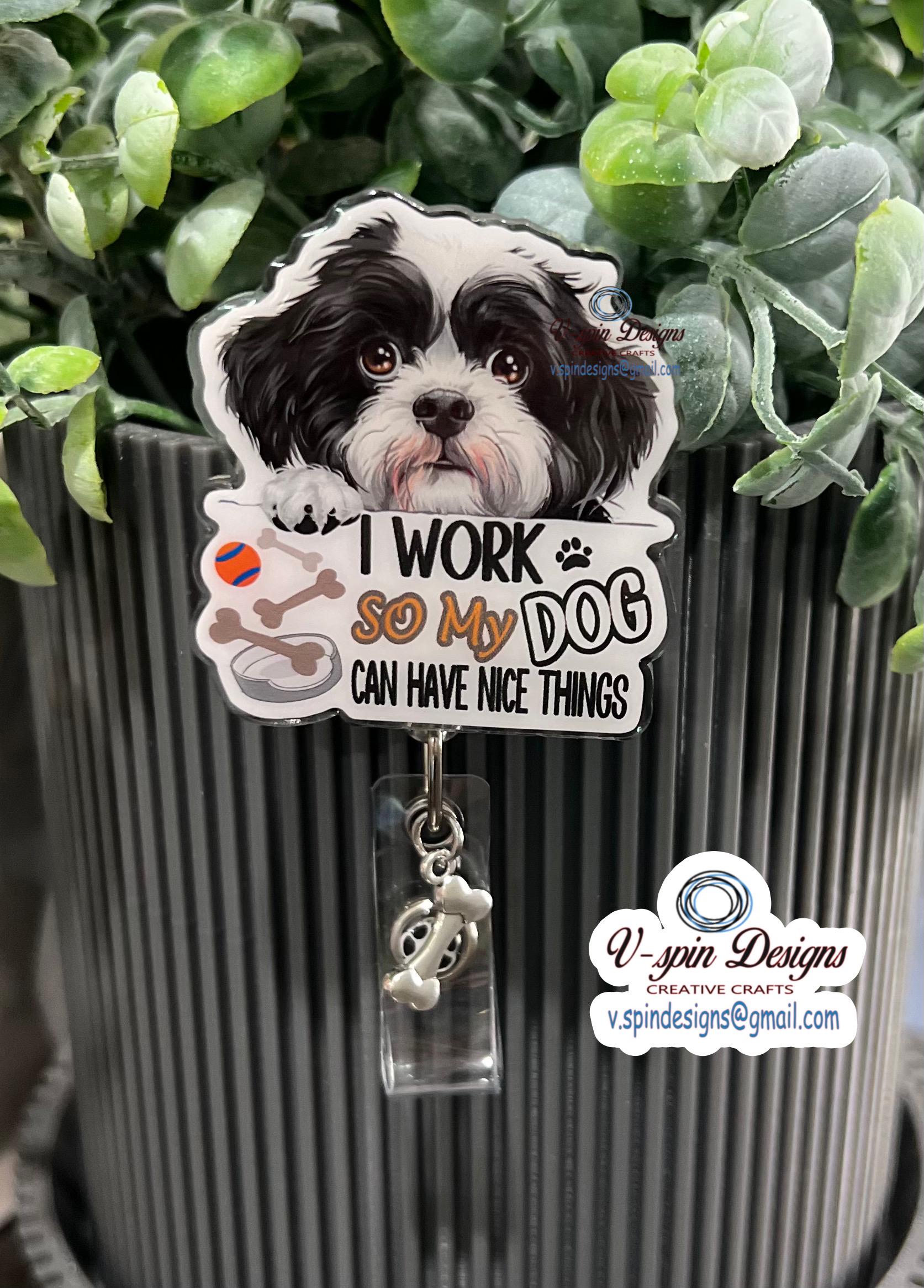 Shih Tzu dog Badge reel/ID Holder/card holder/nurses/teachers/students/dog badge reels