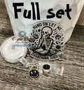 "Hang on Let Me Overthink This" Skeleton Badge Reel | Funny Glitter ID Holder