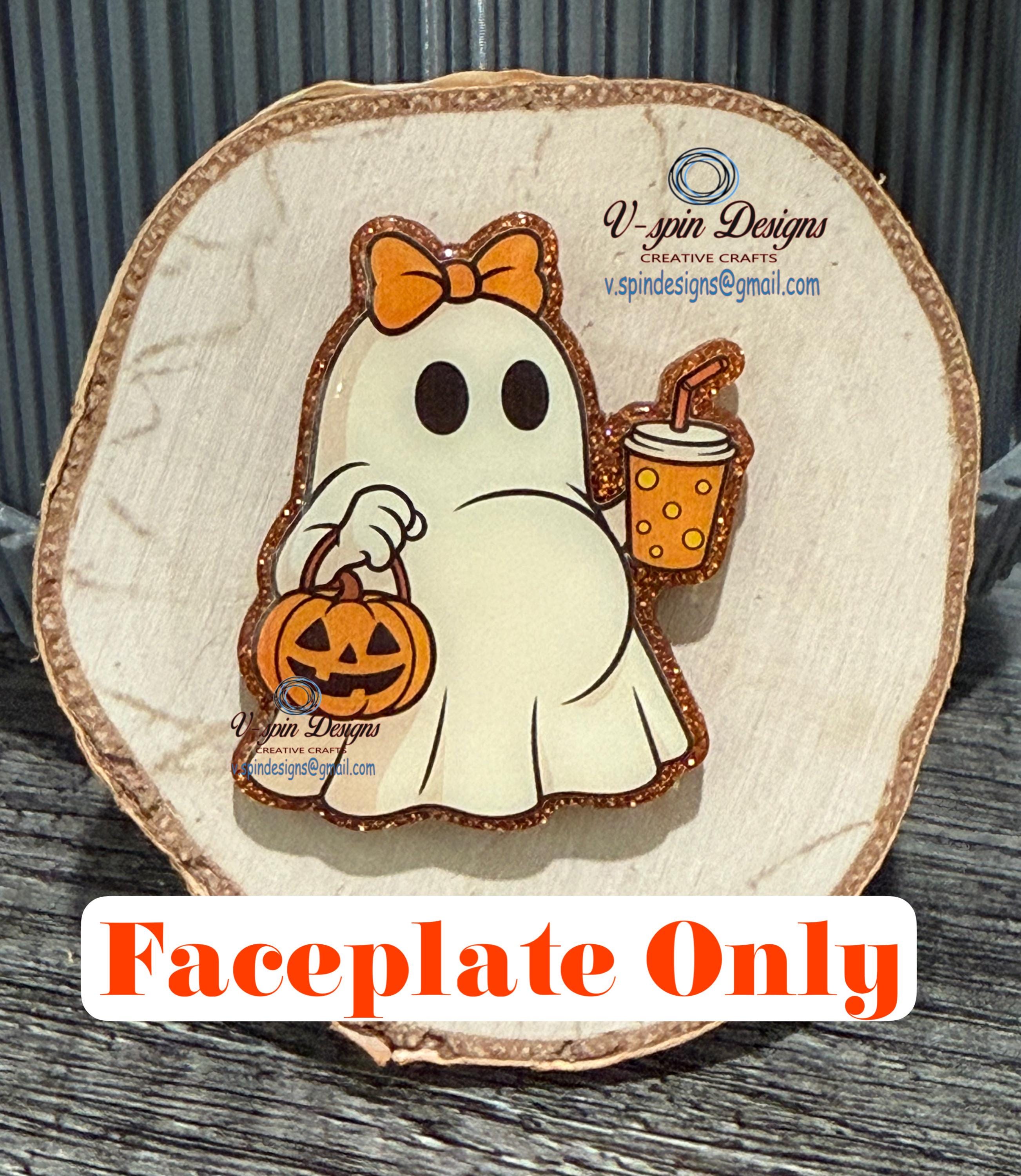 Cute Pregnant Ghost Badge Reel | Halloween L&D Retractable Acrylic ID Holder