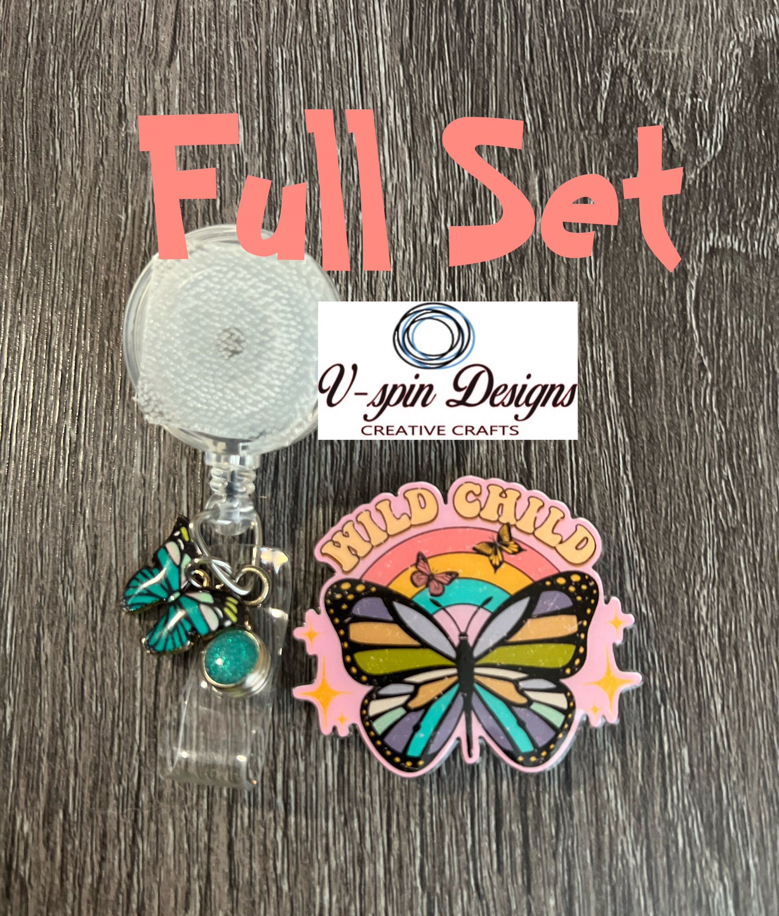 Wild Child Butterfly badge reel/ID Holder/nurses/teachers/badge holder/retro badge reels/hippie
