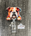Bulldog badge reel/ID Holder/card holder/dogs/nurse badge reels