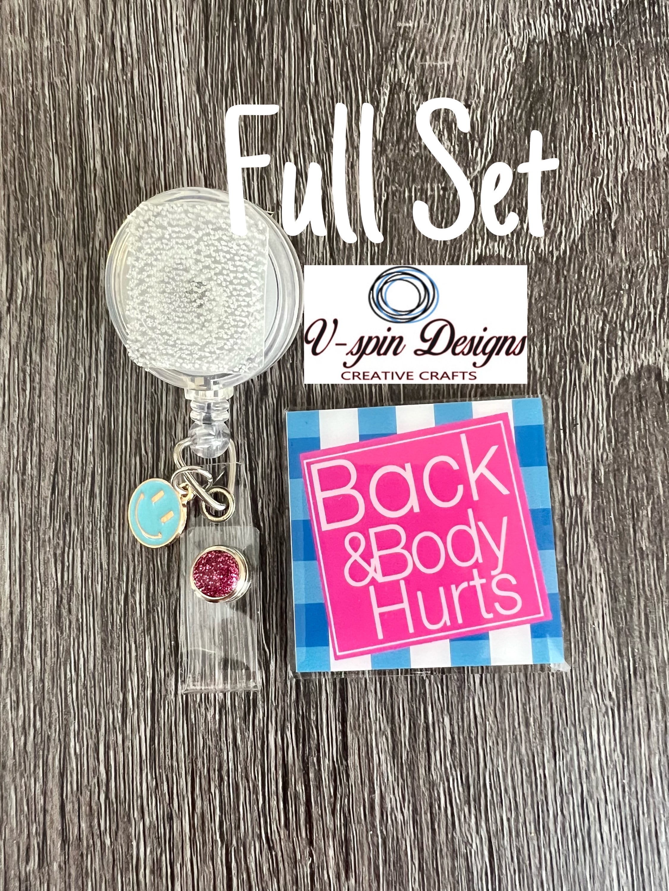 "Everything Hurts" Funny Body Badge Reel | Retractable Acrylic ID Holder