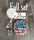 Patriotic Sunflower Badge Reel | 4th of July Retractable Acrylic ID Holder