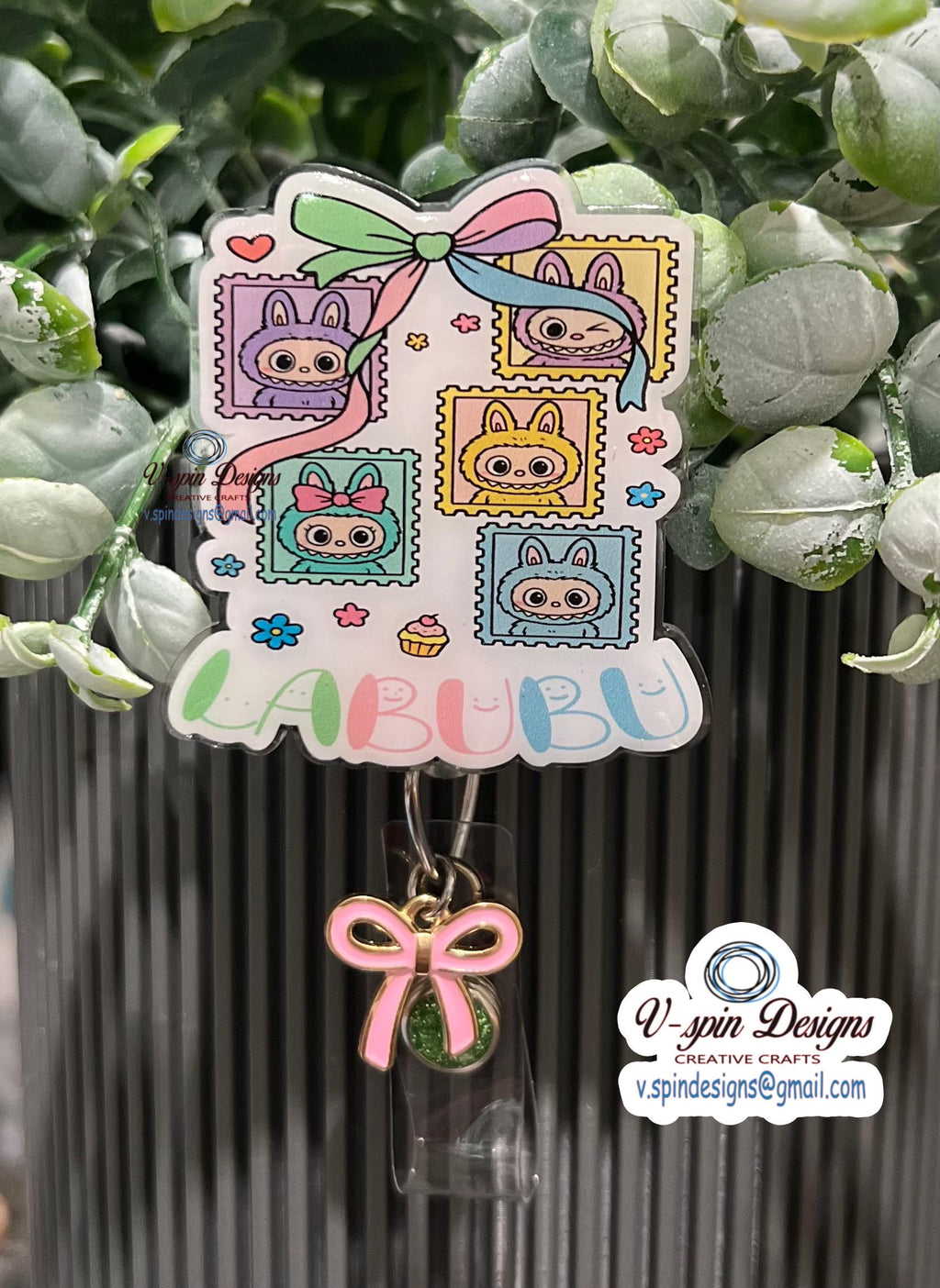 Little Monsters Retractable Badge Reel: Acrylic ID Holder/nurse badge reels/cute badge reels