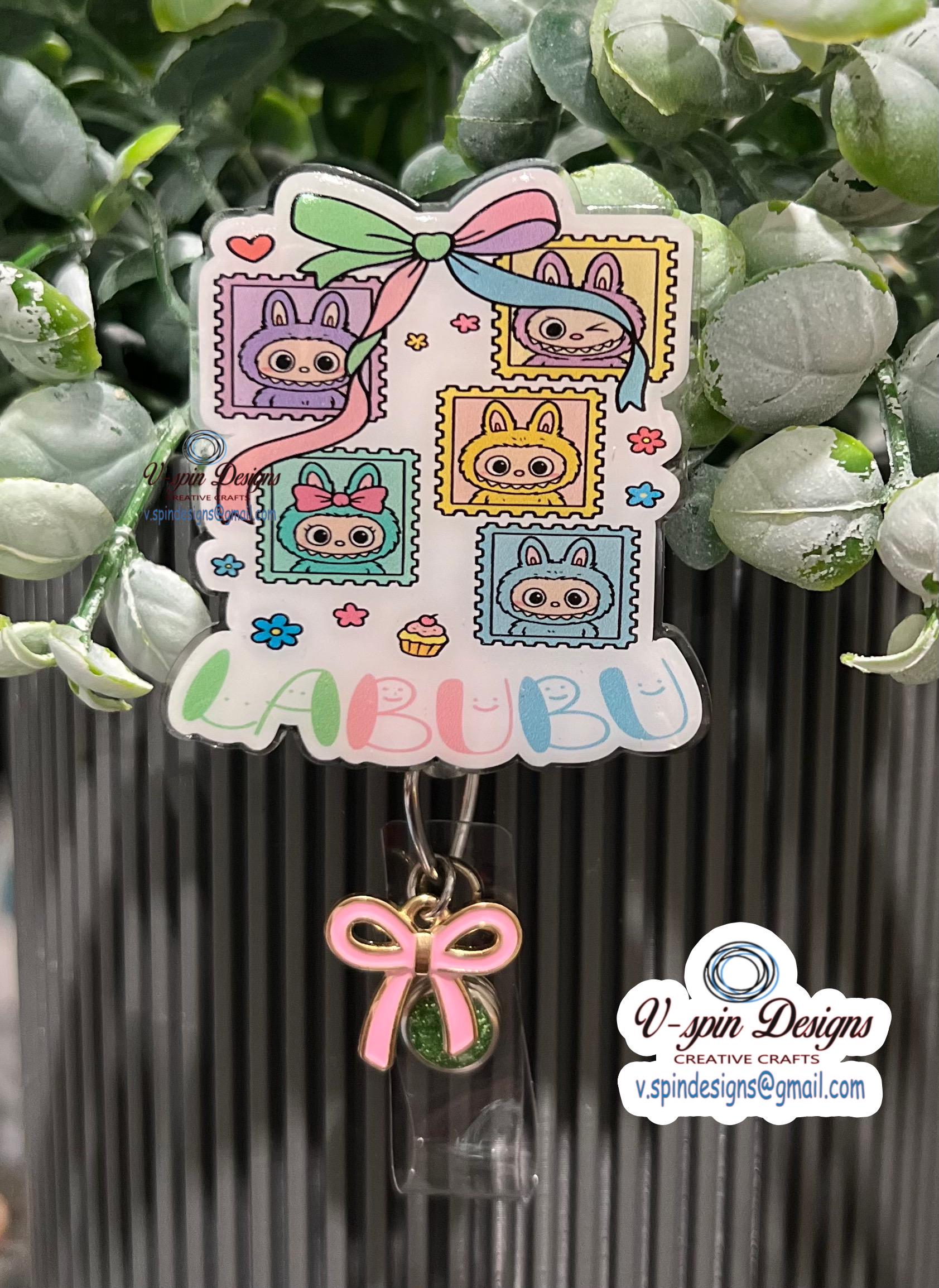 Little Monsters Retractable Badge Reel: Acrylic ID Holder/nurse badge reels/cute badge reels