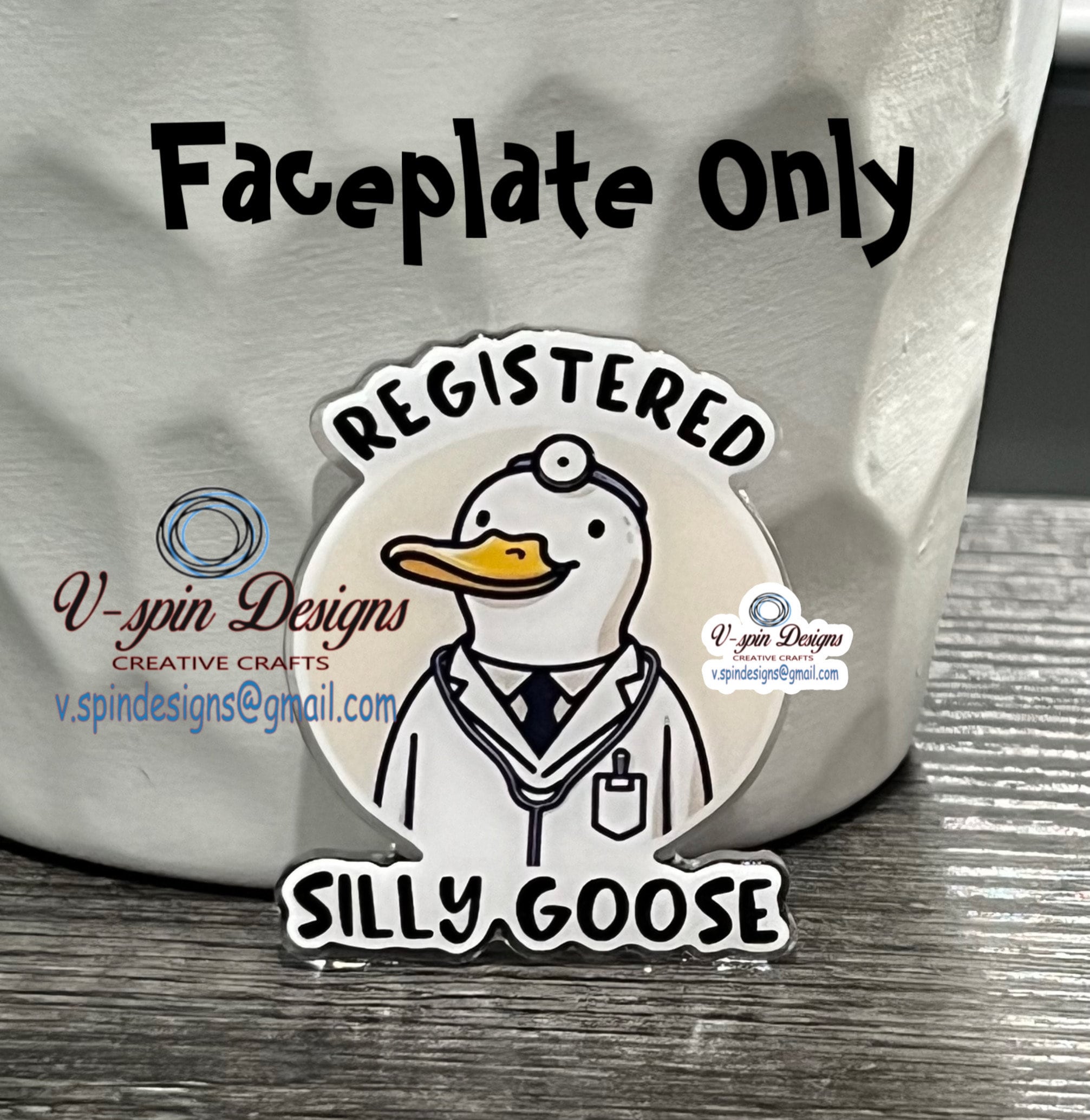 Registered Silly Goose Badge Reel: Funny Acrylic ID Holder