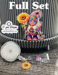 Hippie Girl Gnome Badge Reel | Retractable Acrylic ID Holder