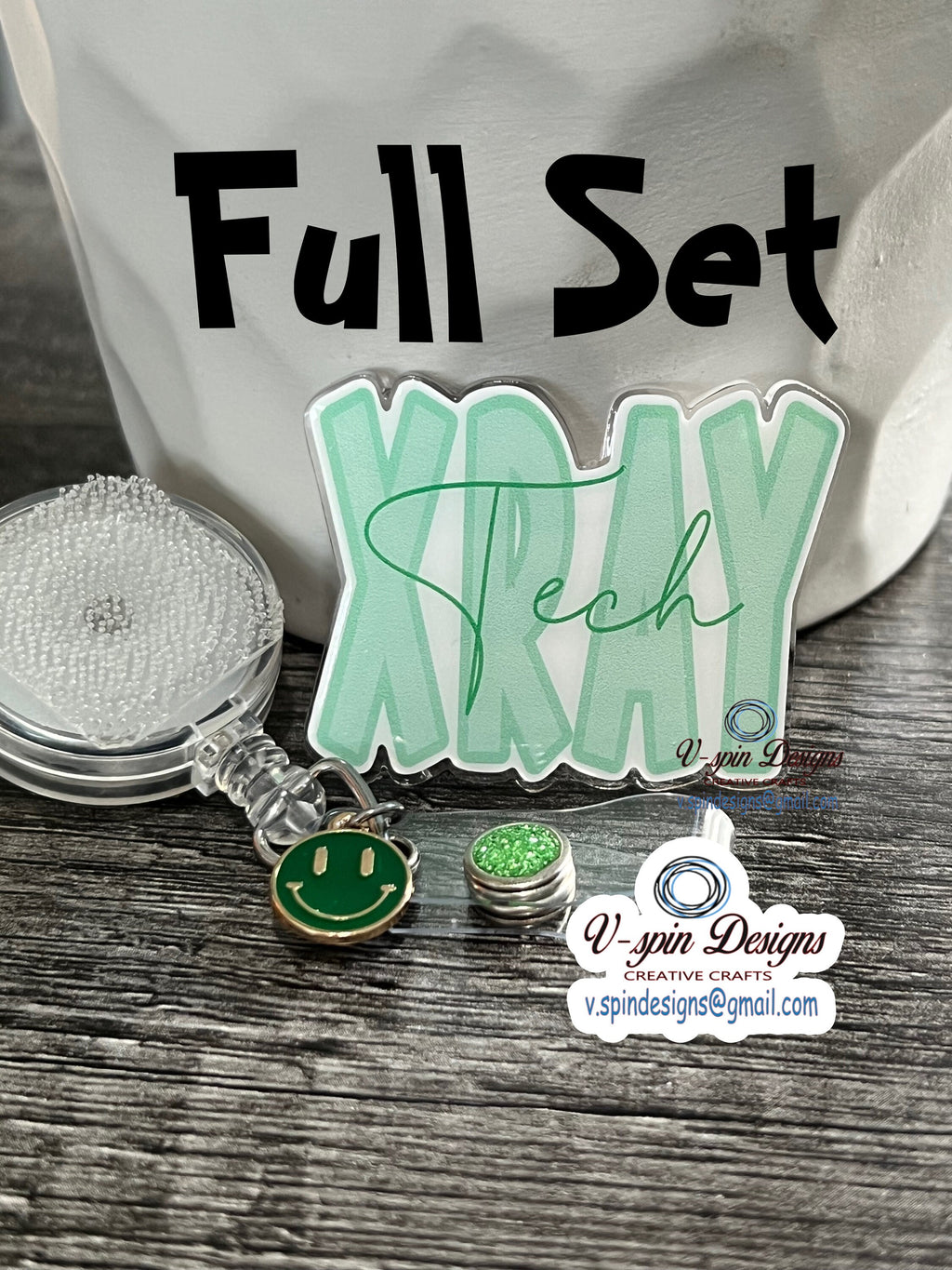 X-Ray Tech Badge Reel | Retractable Acrylic ID Holder for Radiology