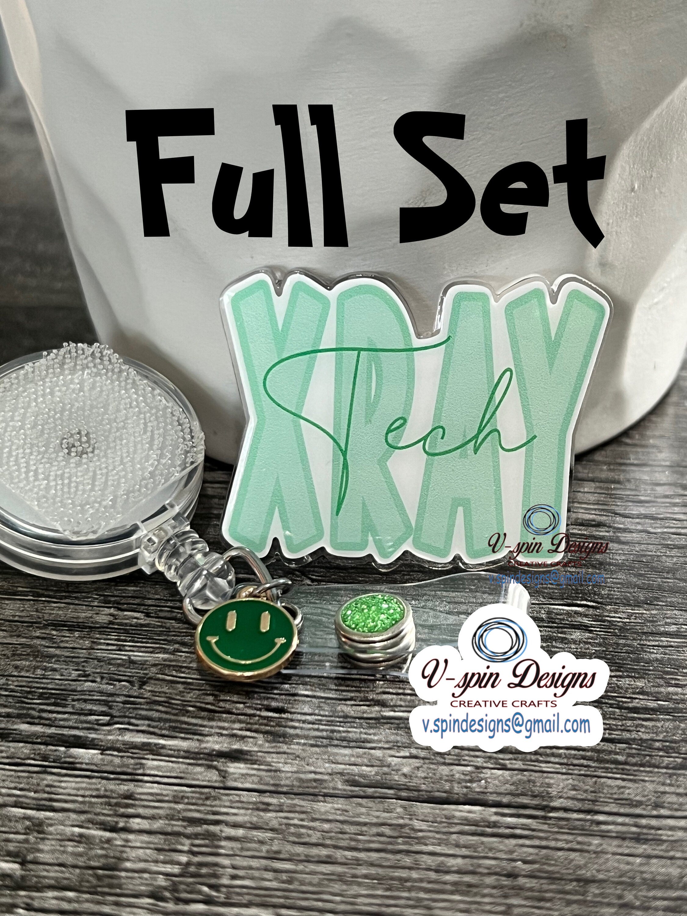 X-Ray Tech Badge Reel | Retractable Acrylic ID Holder for Radiology
