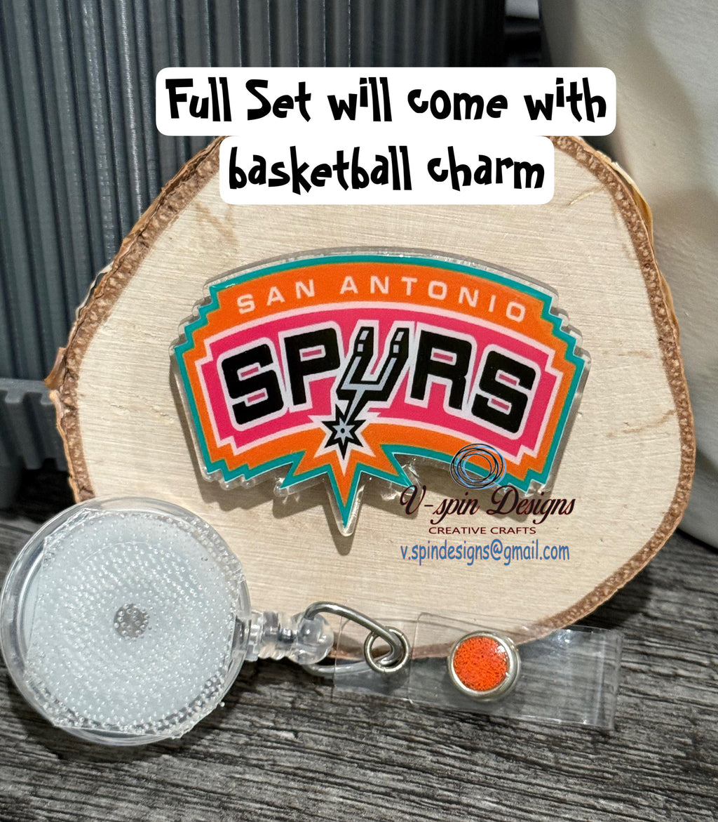 Custom Basketball Badge Reel | Sports Fan Retractable Acrylic ID Holder