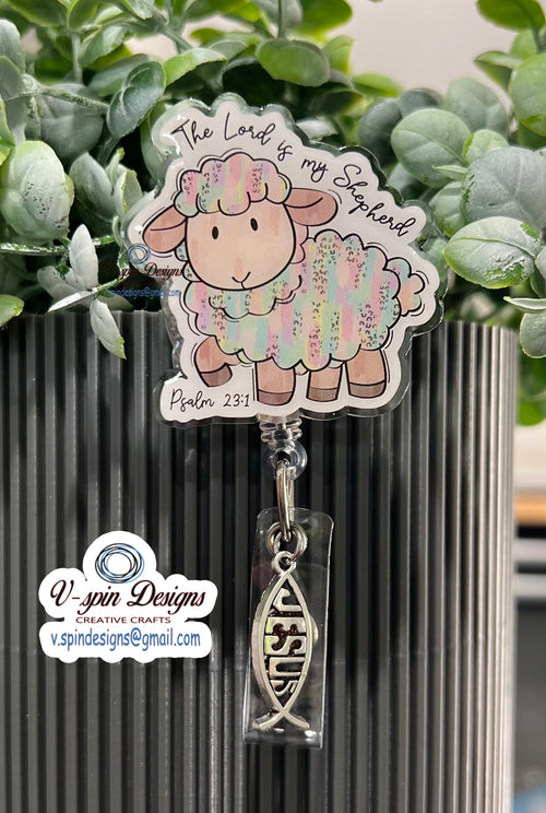 "The Lord Is My Shepherd" Badge Reel | Inspirational Retractable ID Holder