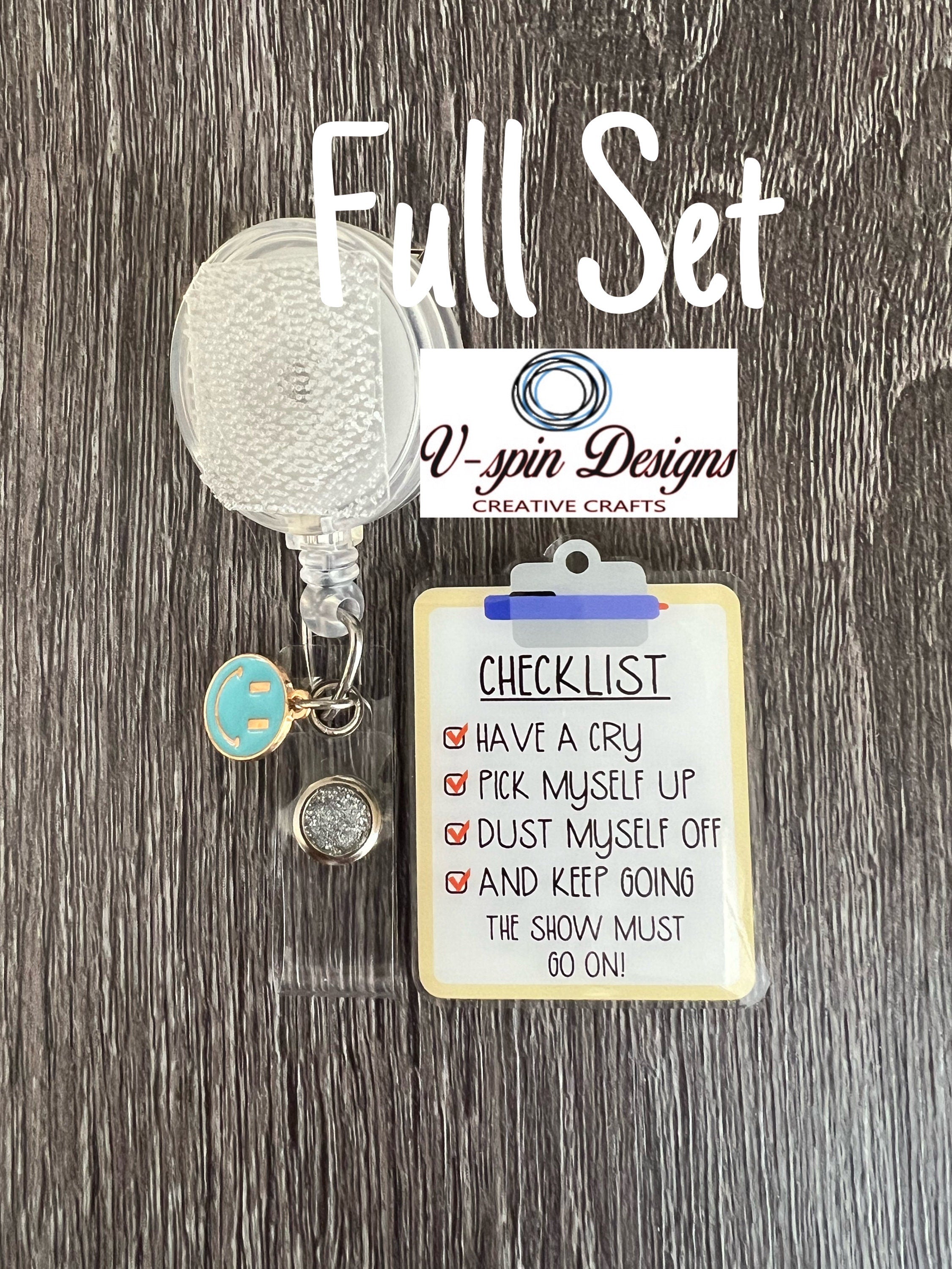 Clipboard Checklist Badge Reel | Funny Nurse Retractable Acrylic ID Holder